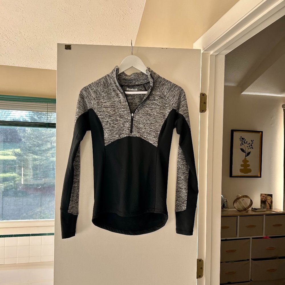 Reebok Long Sleeve Gray and Black Zip Up